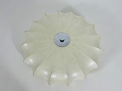 Round Mid-Century Modern Cocoon Flush Mount, 1960s, Italy