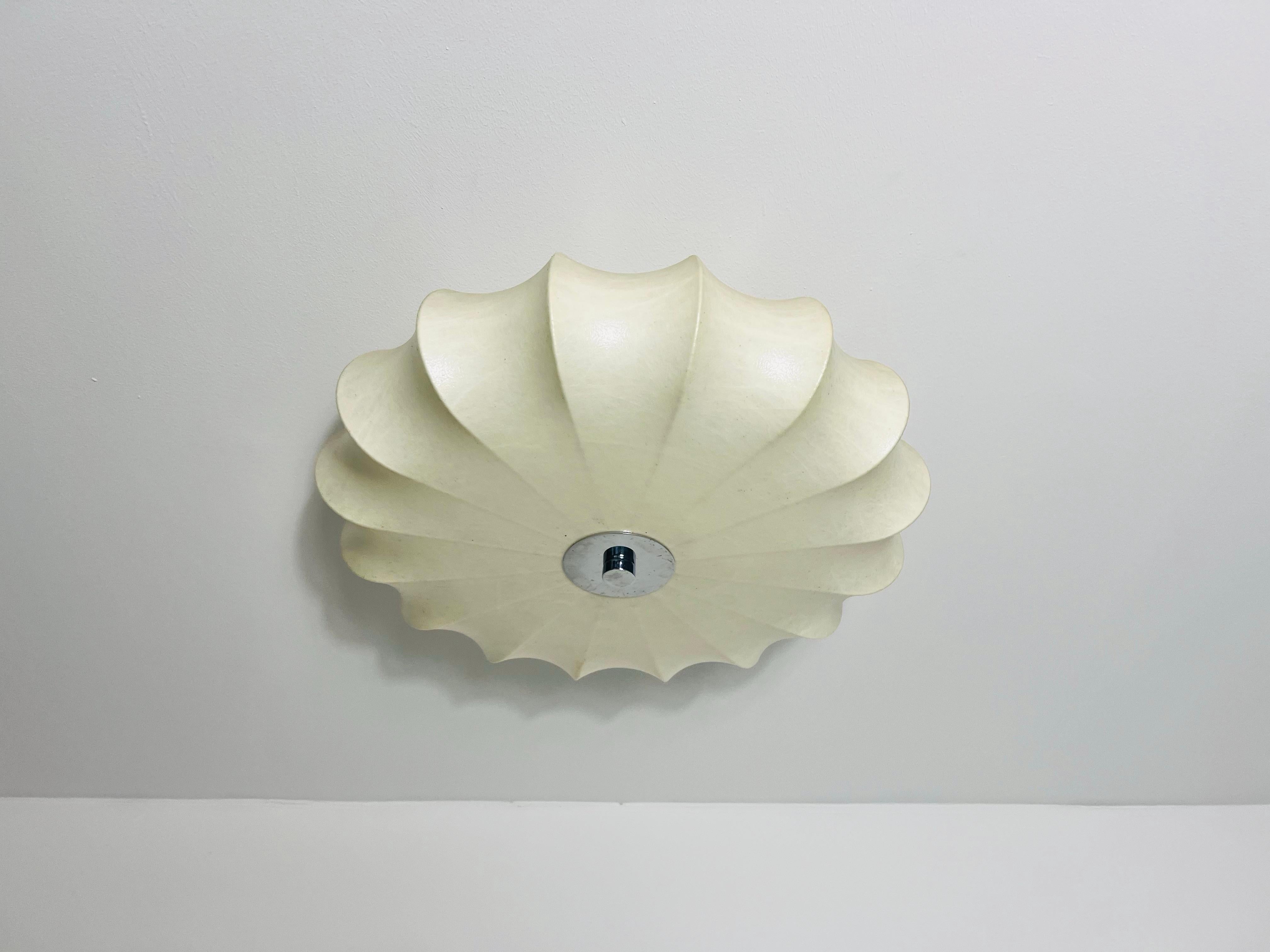 Mid-20th Century Round Mid-Century Modern Cocoon Flush Mount, 1960s, Italy