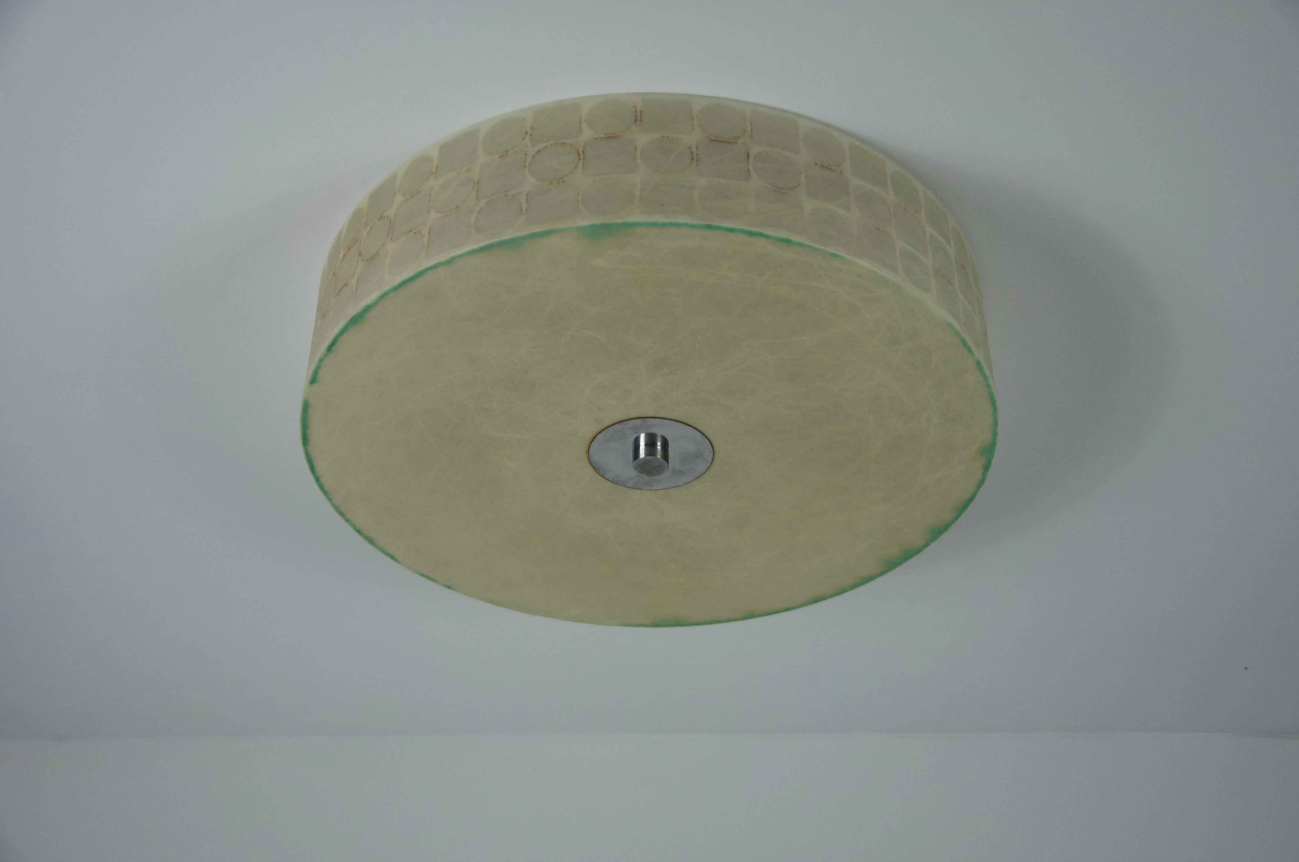 Mid-20th Century Round Mid-Century Modern Cocoon Flush Mount, 1960s, Italy For Sale