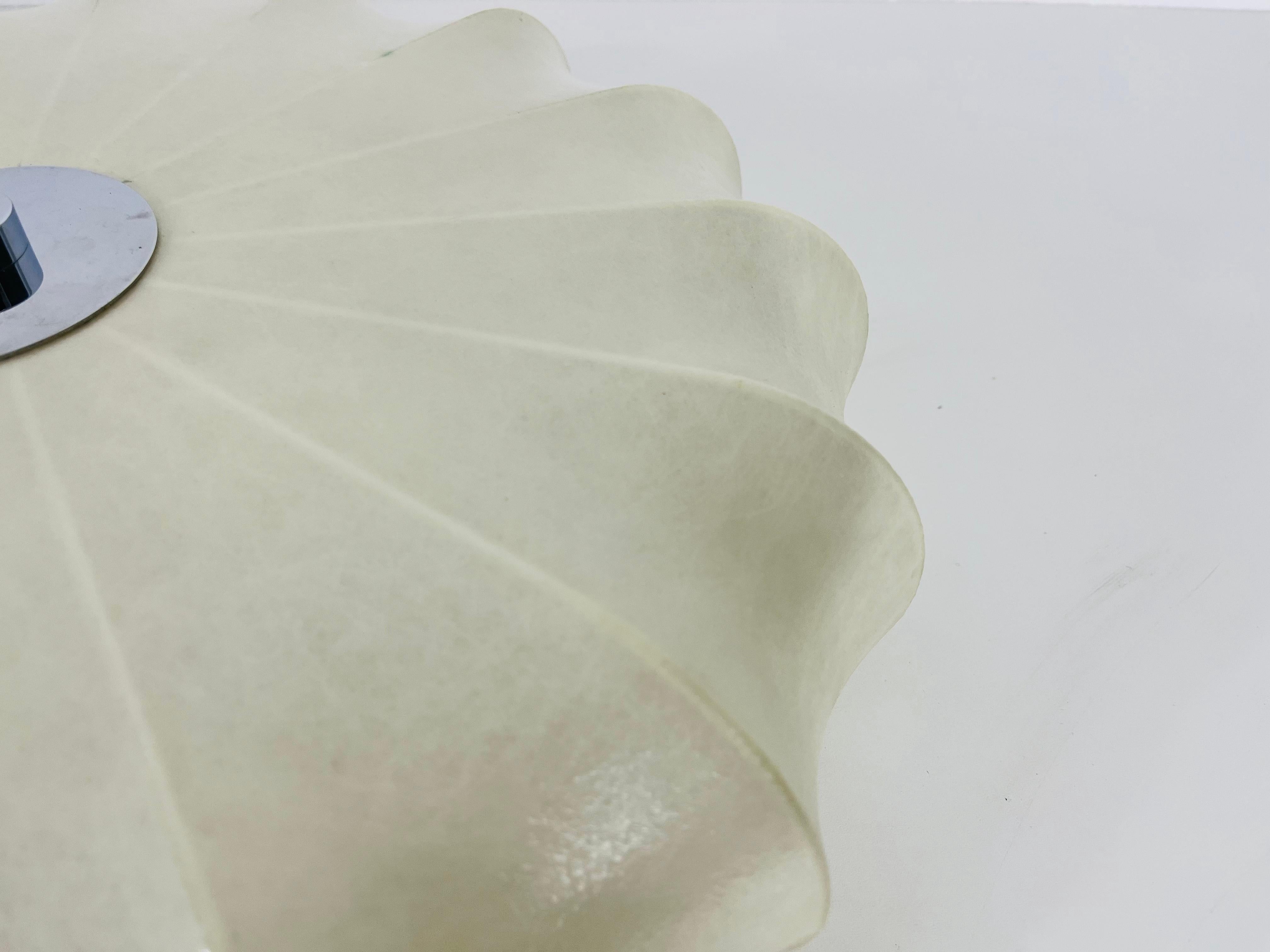 Synthetic Round Mid-Century Modern Cocoon Flush Mount, 1960s, Italy