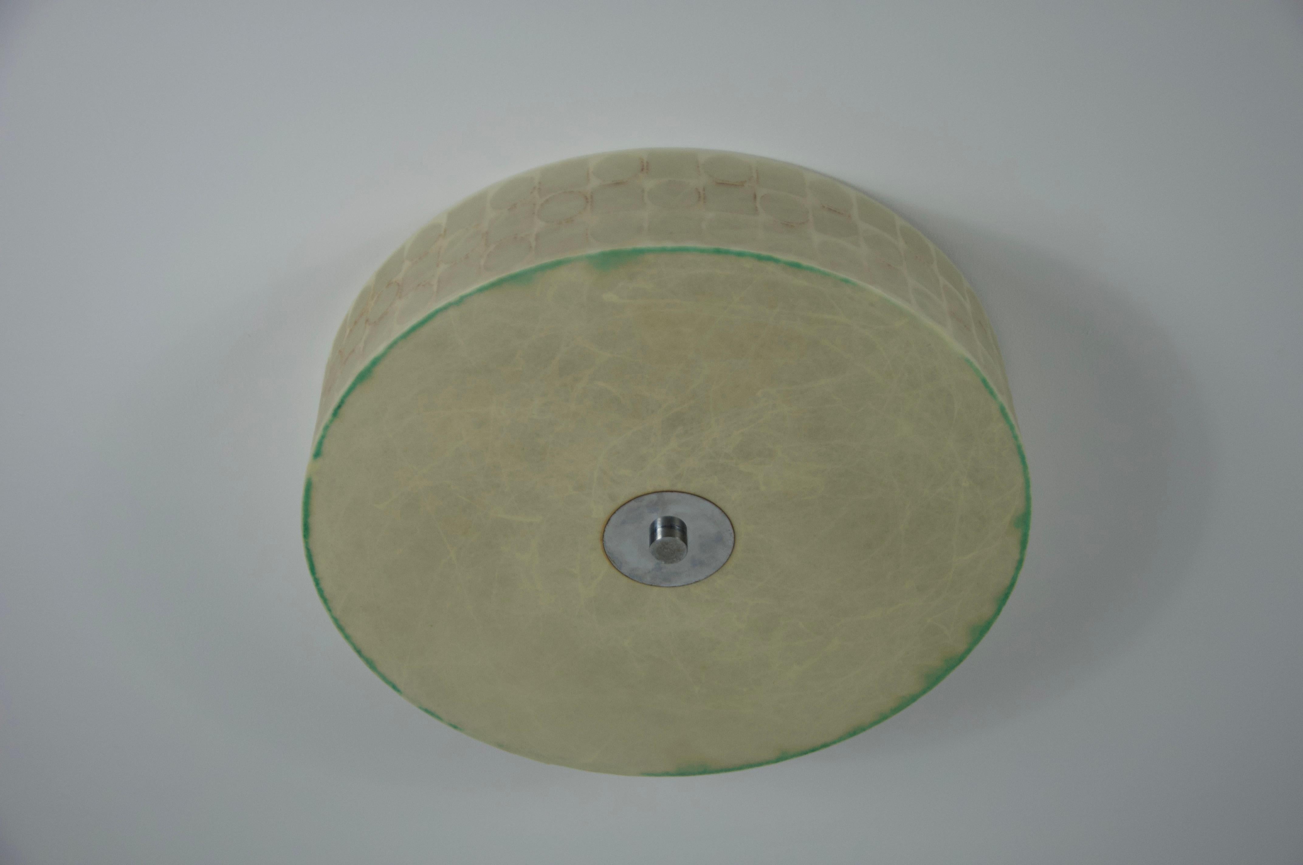 Round Mid-Century Modern Cocoon Flush Mount, 1960s, Italy For Sale 2