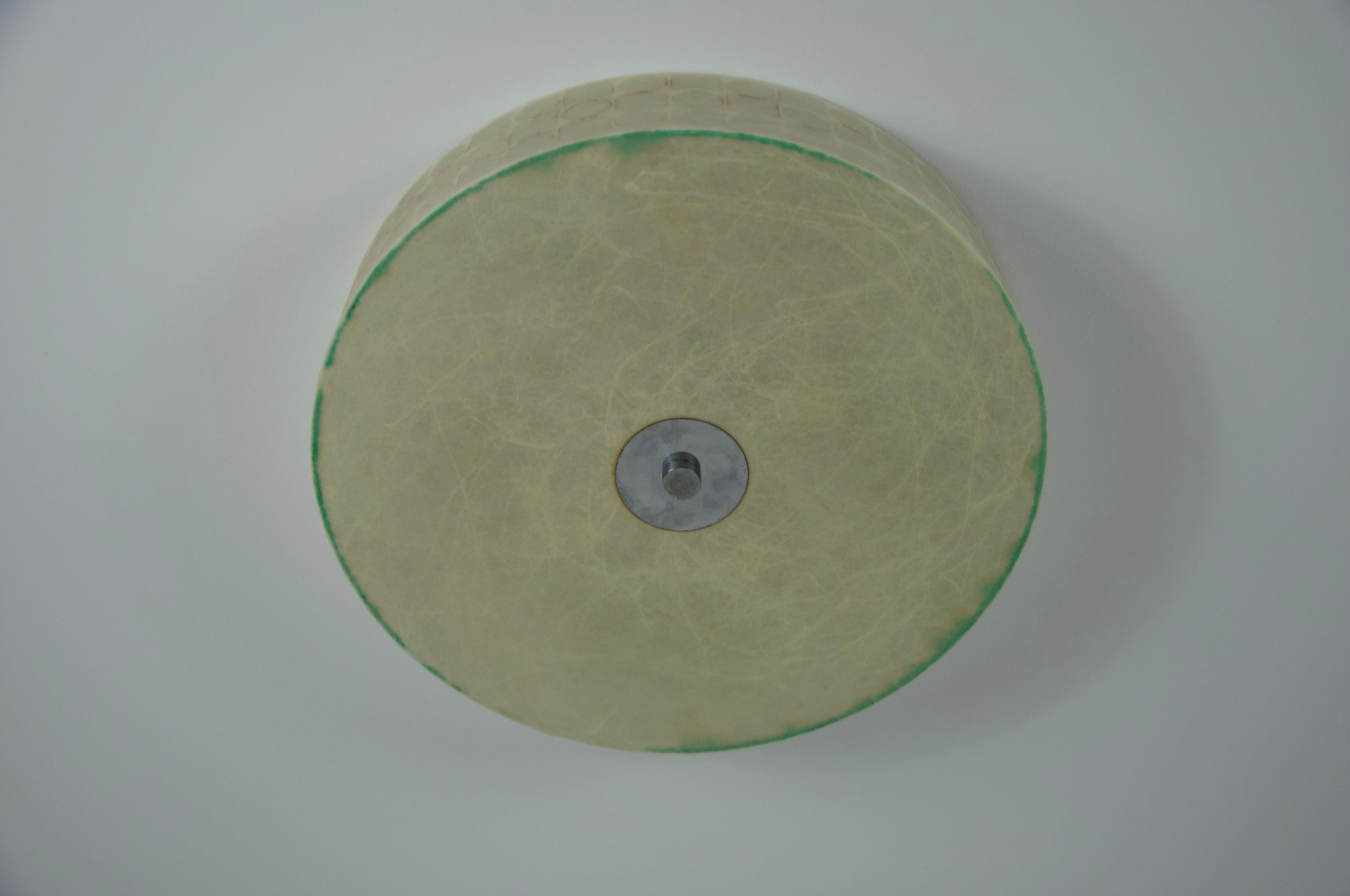 Round Mid-Century Modern Cocoon Flush Mount, 1960s, Italy For Sale 3