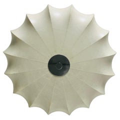 Round Mid-Century Modern Cocoon Flush Mount, 1960s, Italy