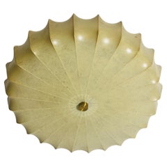 Round Mid-Century Modern Cocoon Flush Mount, 1960s, Italy