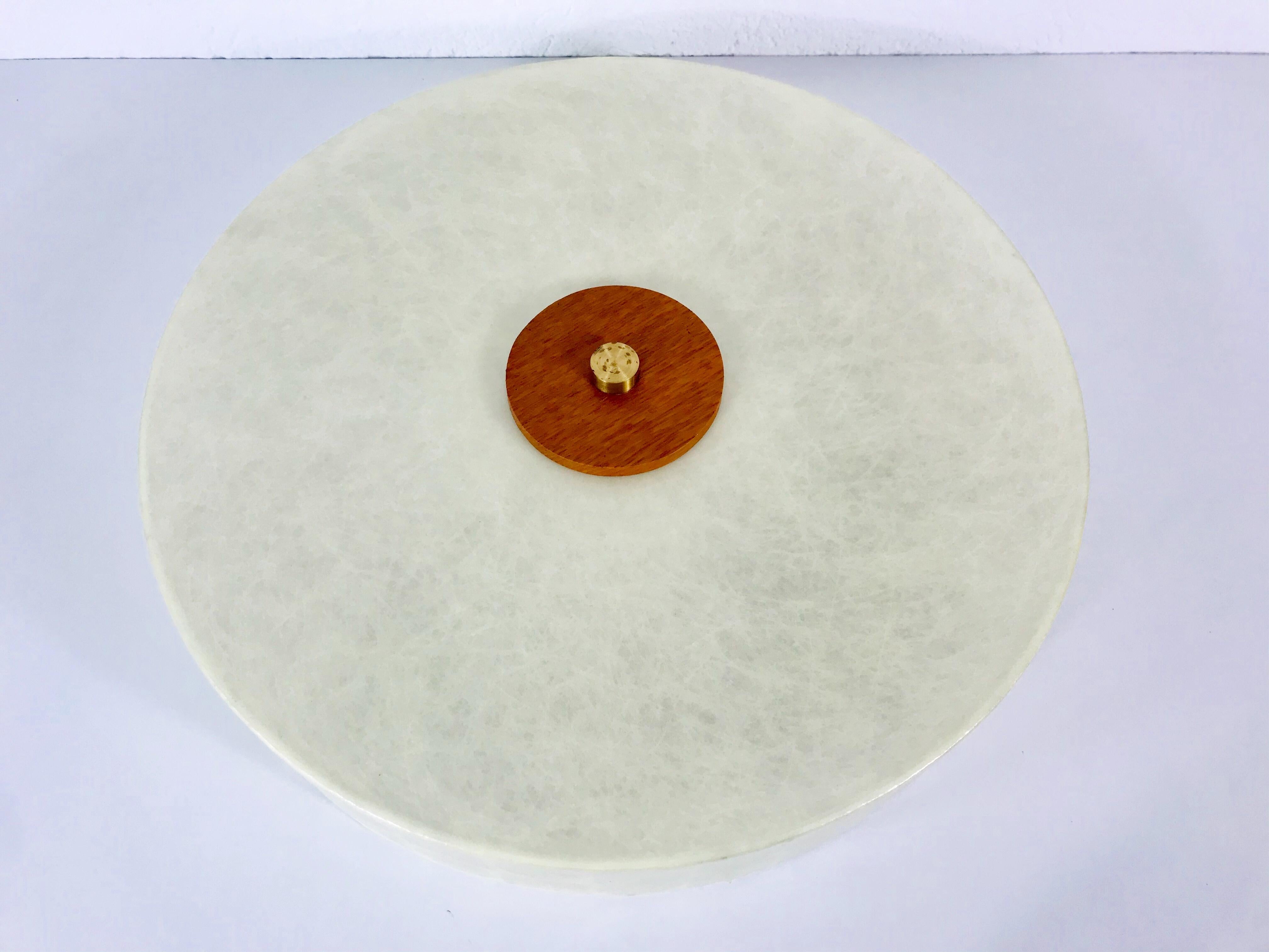 Synthetic Round Mid-Century Modern Cocoon Flush Mount by Goldkant Leuchten, 1960s, Germany