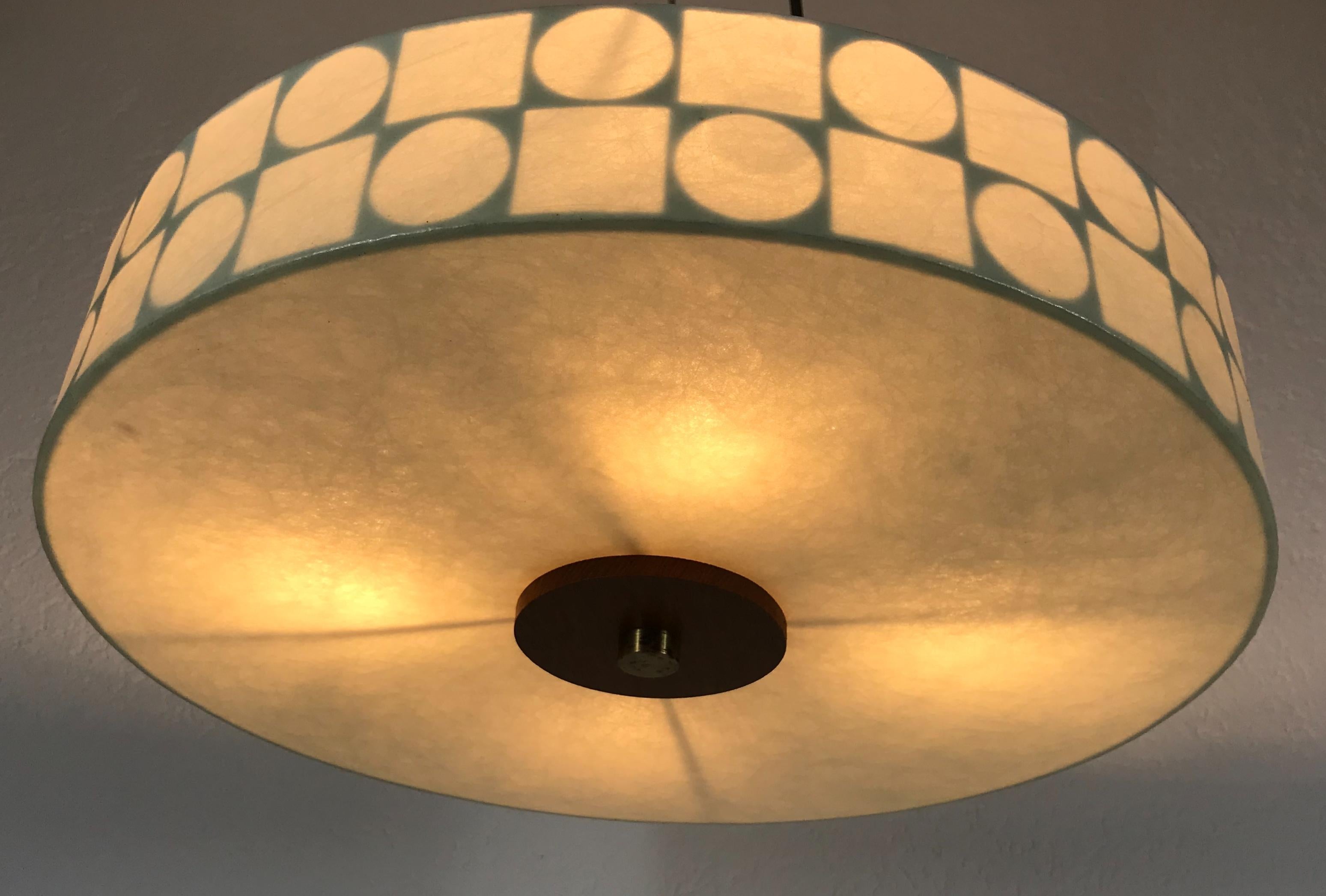 Round Mid-Century Modern Cocoon Flush Mount by Goldkant Leuchten, 1960s, Germany 3