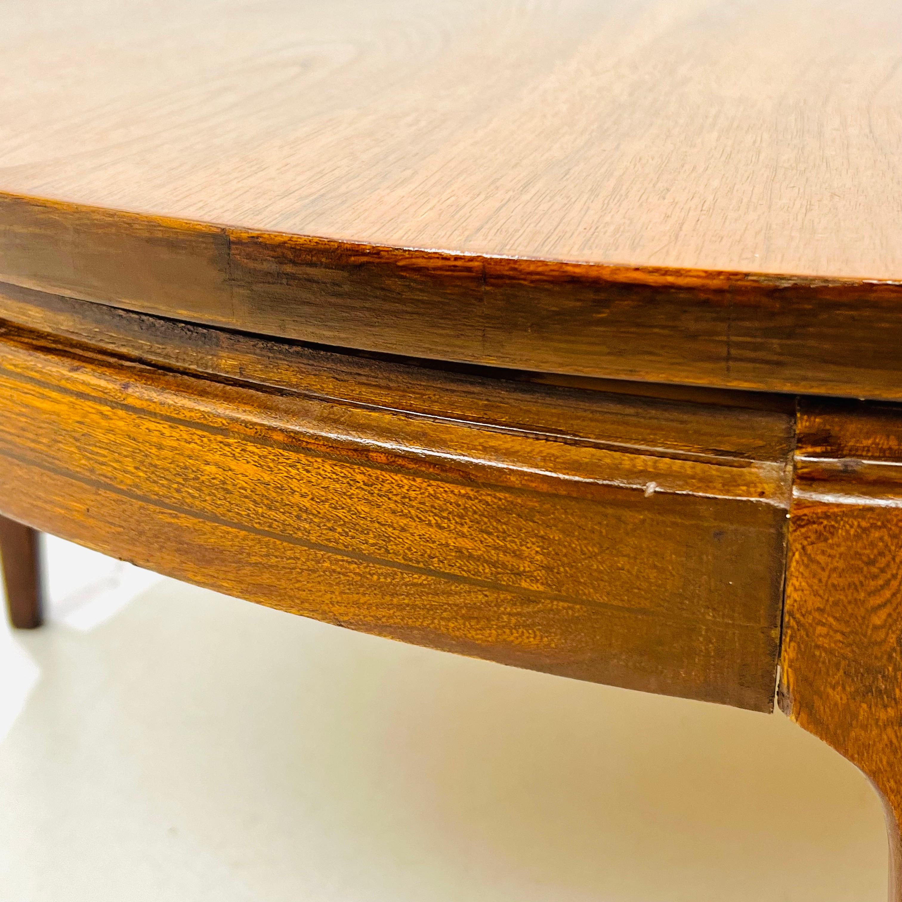 Round Mid Century Modern Walnut Coffee Table For Sale 6