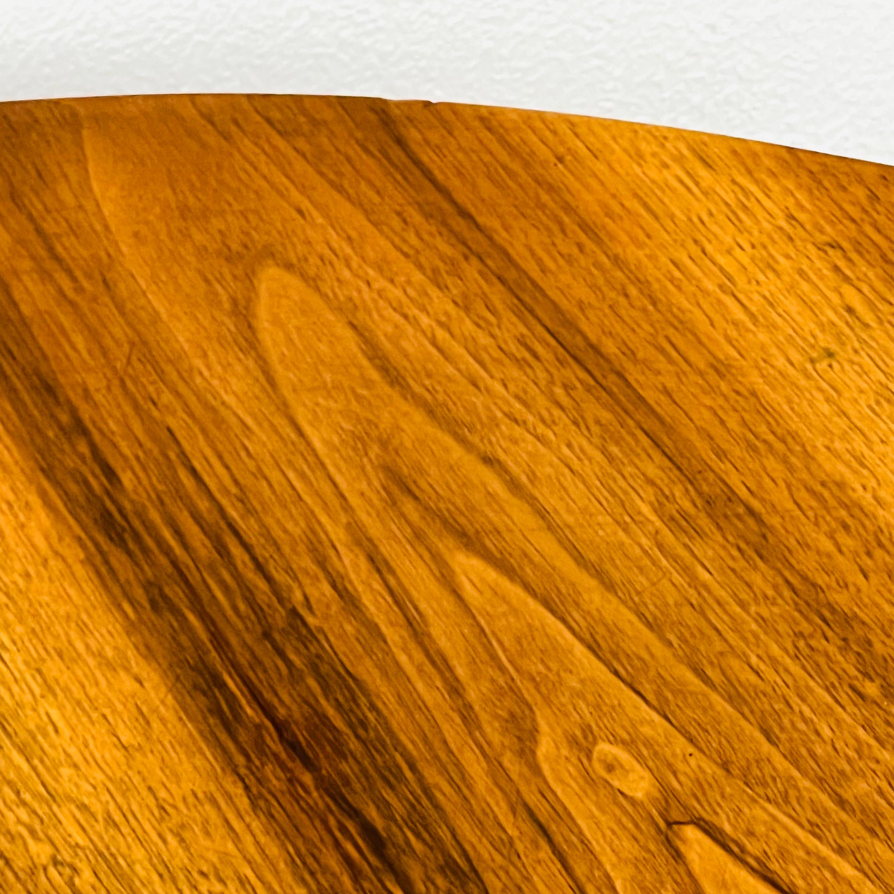 Round Mid Century Modern Walnut Coffee Table For Sale 8