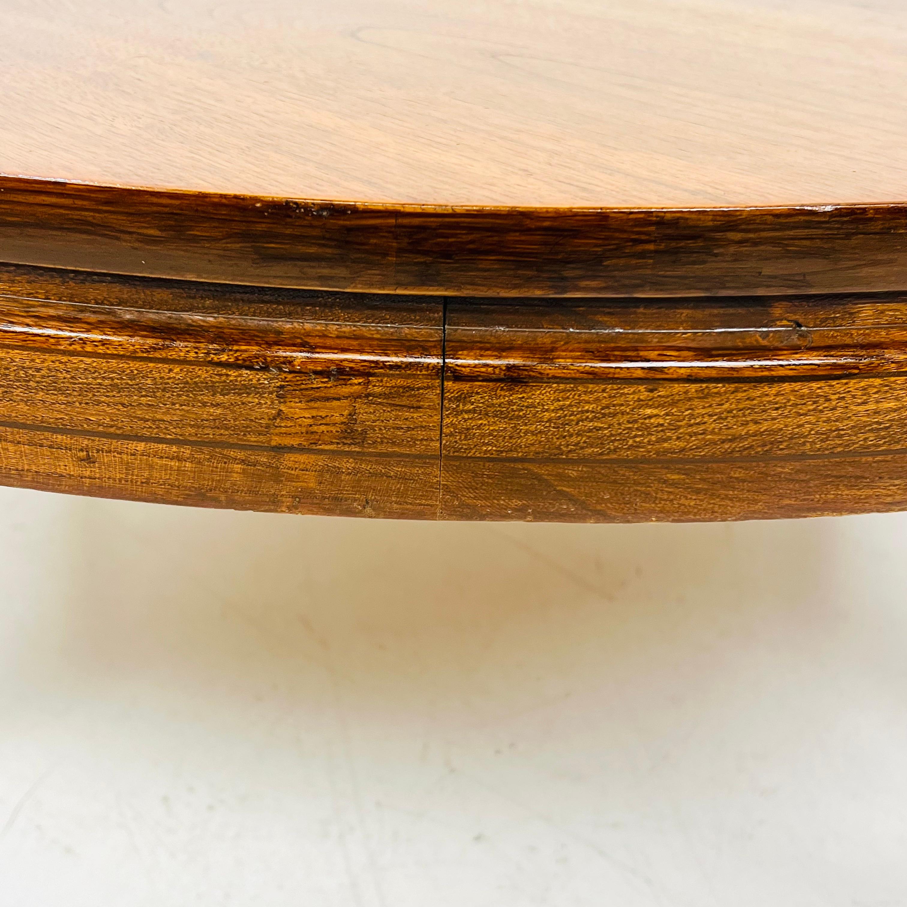 Round Mid Century Modern Walnut Coffee Table For Sale 2