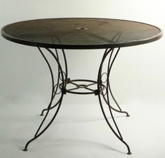 Round Mid Century Patio Garden Table Attributed to Woodard