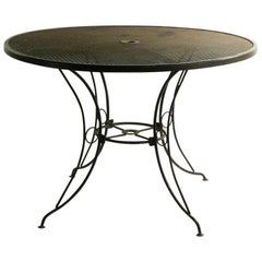 Vintage Round Mid Century Patio Garden Table Attributed to Woodard