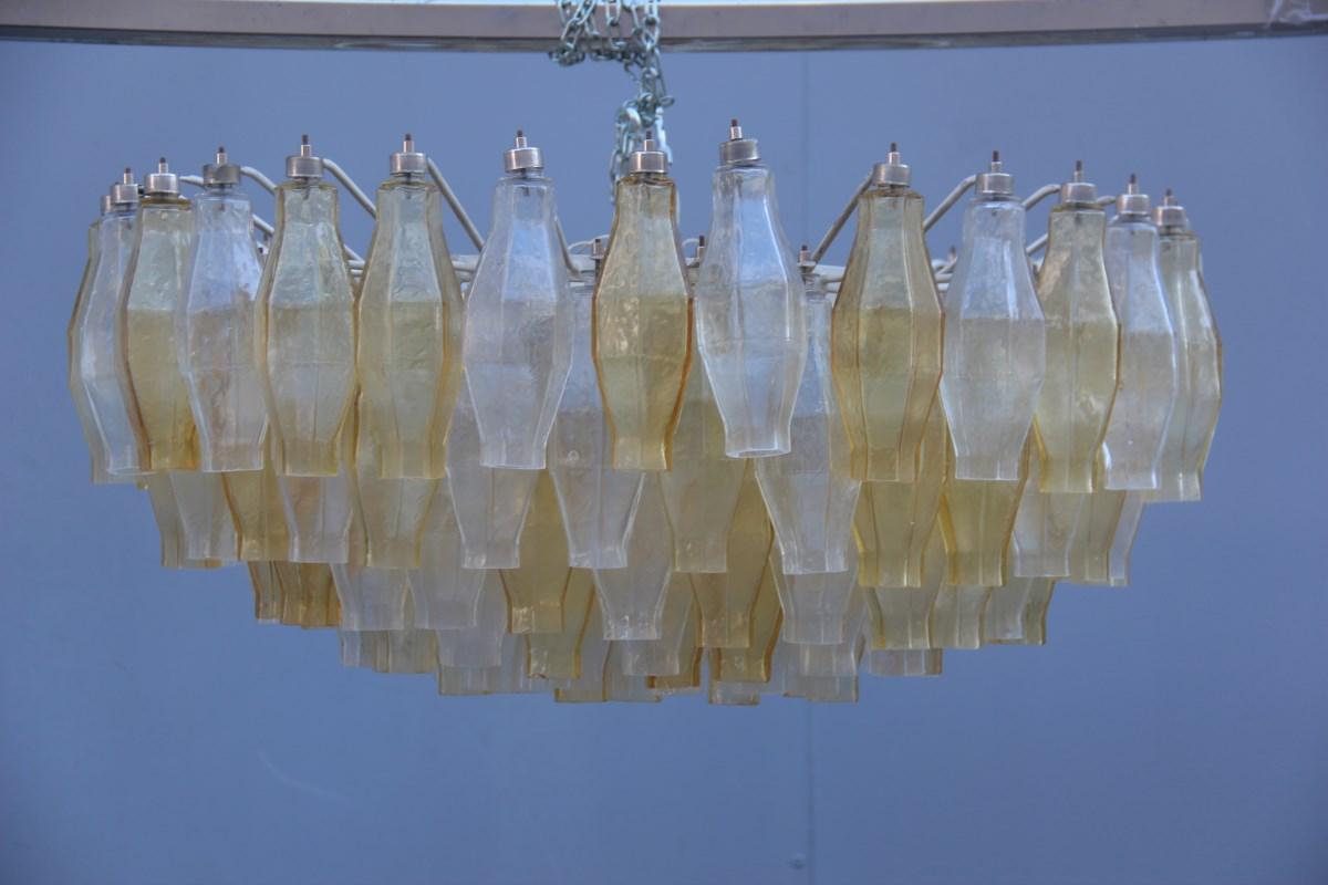 Round Midcentury Poliedro Venini Yellow Transparent Murano Glass Italian (Moderne der Mitte des Jahrhunderts)