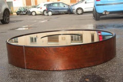 Round Midcentury Wood Mirrored Upper Floor Tito Agnoli for Cinova, 1960