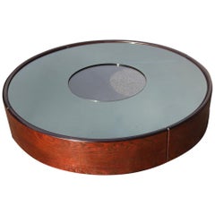 Piano superiore rotondo a specchio in legno del Medioevo Tito Agnoli per Cinova, 1960
