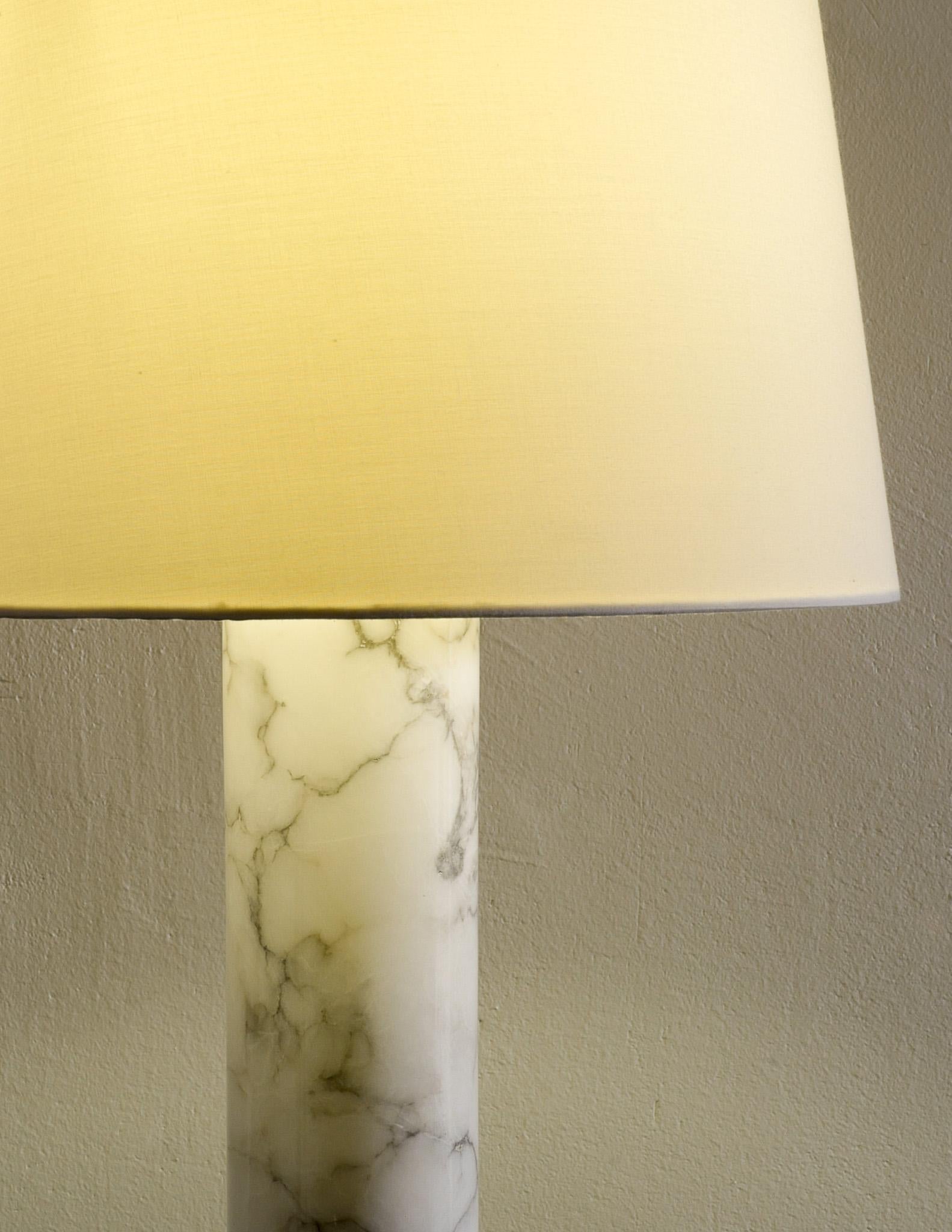 Swedish Round Mid Century Table / Desk Lamp in Solid Marble by Bergboms, Sweden 1960s  For Sale