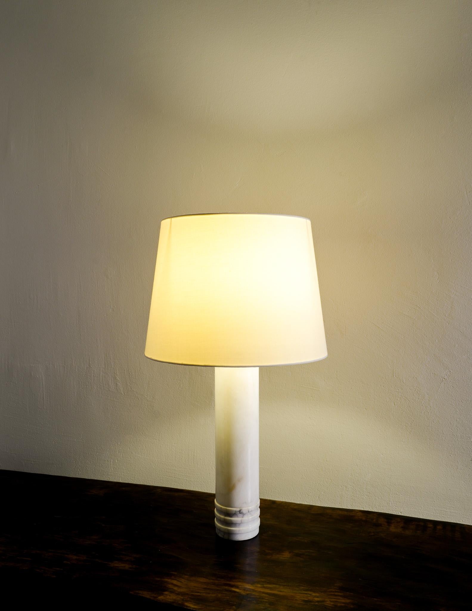 Mid-20th Century Round Mid Century Table / Desk Lamp in Solid Marble by Bergboms, Sweden 1960s  For Sale