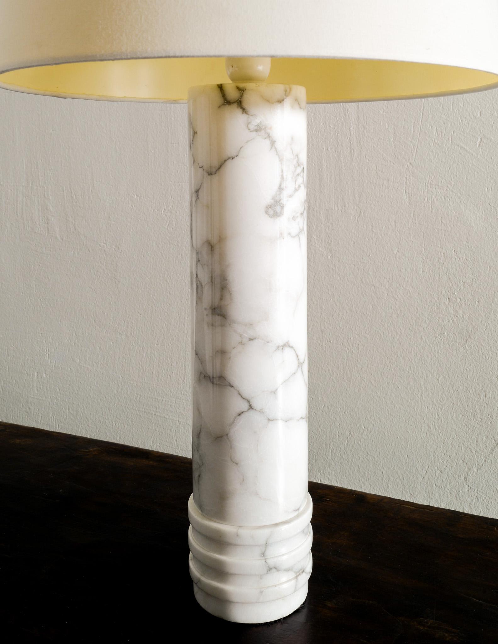 Mid-20th Century Round Mid Century Table / Desk Lamp in Solid Marble by Bergboms, Sweden 1960s  For Sale