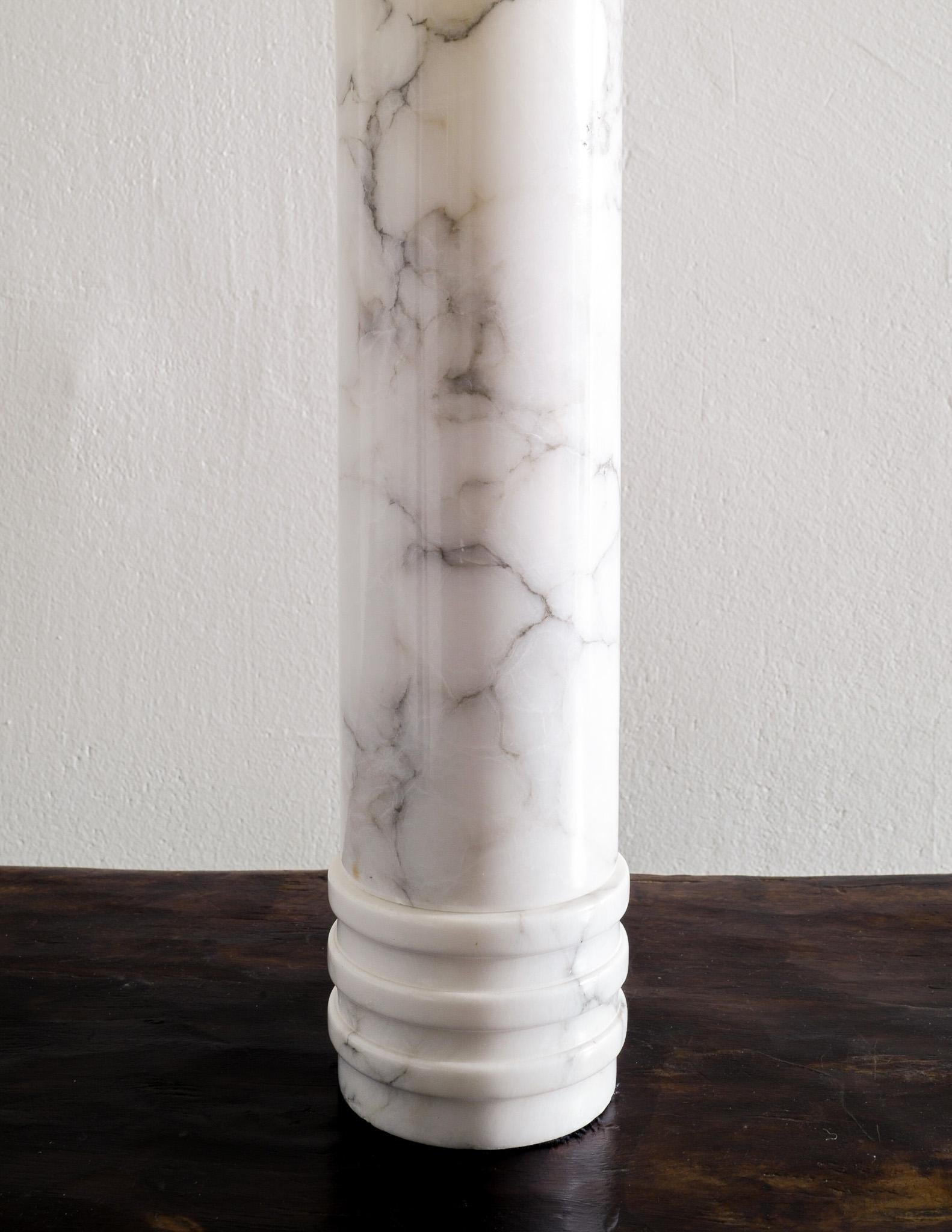 Round Mid Century Table / Desk Lamp in Solid Marble by Bergboms, Sweden 1960s  For Sale 1