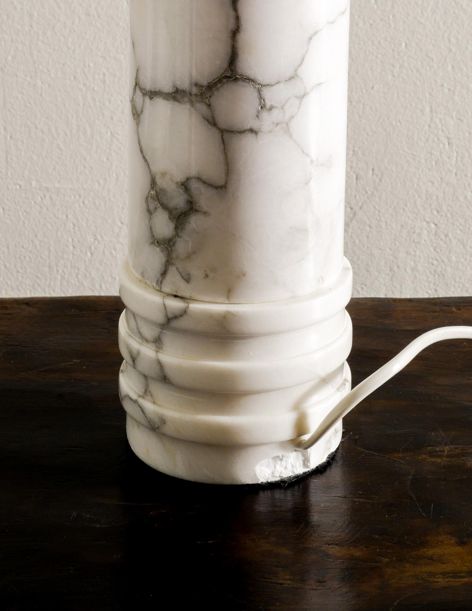 Round Mid Century Table / Desk Lamp in Solid Marble by Bergboms, Sweden 1960s  For Sale 2