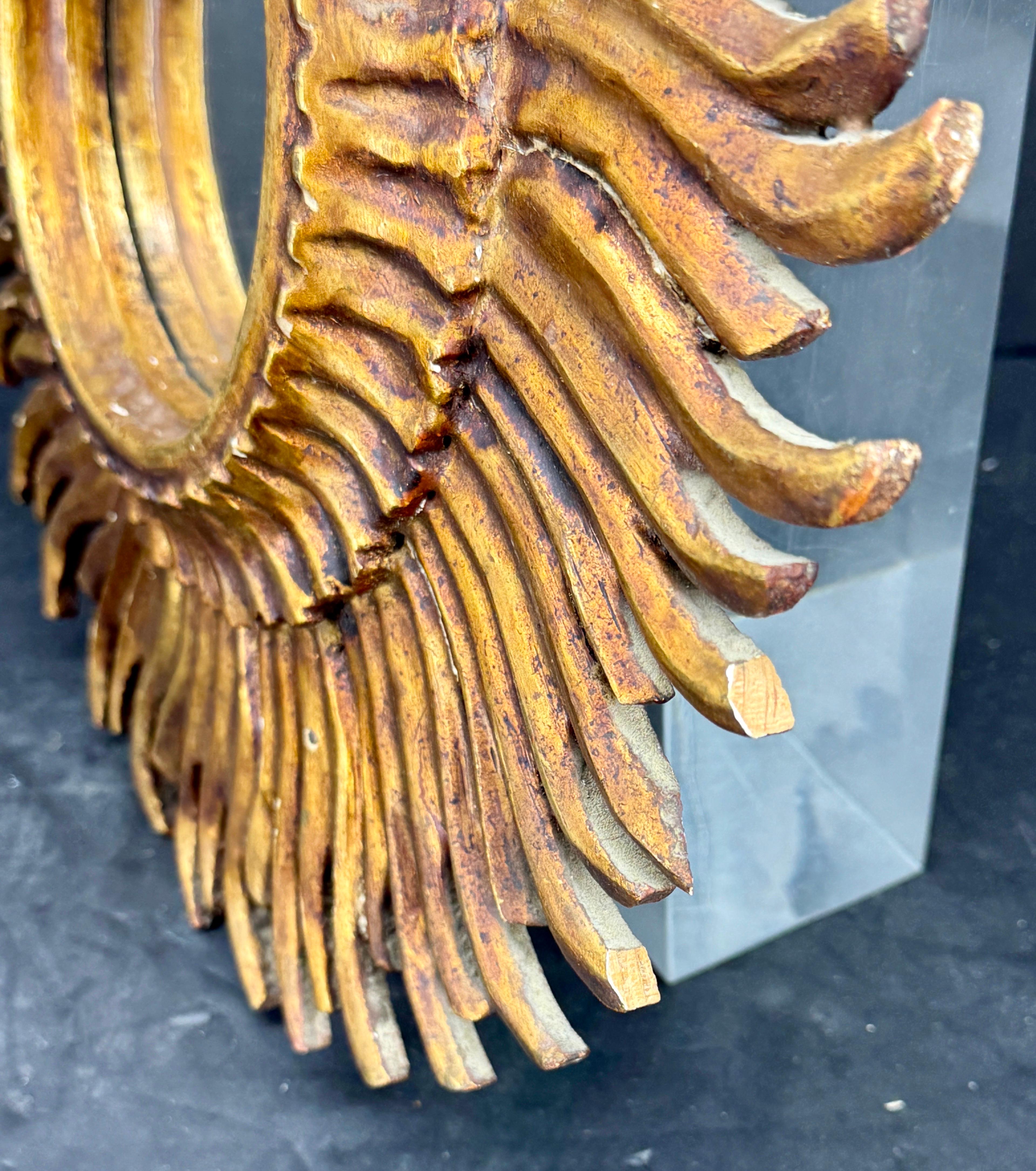 Espejo de Pared Redondo de Tamaño Medio de Hoja Dorada, Italia en venta 1