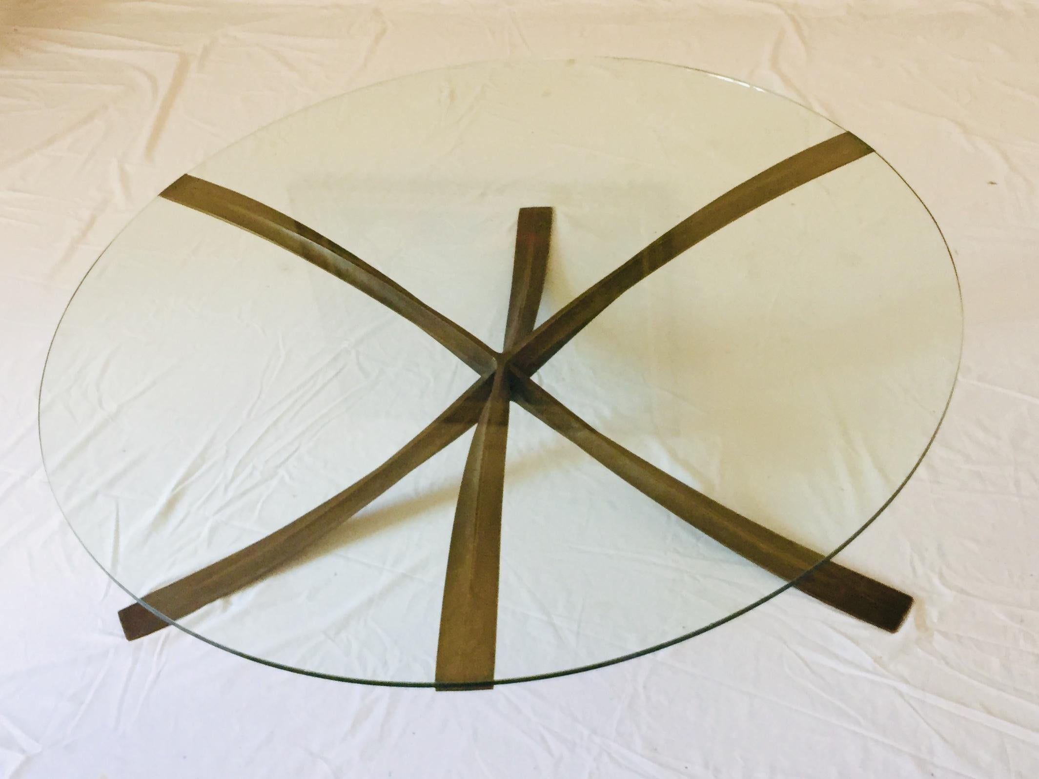 Round Midcentury Coffee Table Cast Bronze by French Architect Michel Mangematin For Sale 10