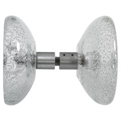 Maniglia rotonda per porta in vetro di Murano a pressione e a tirante Bolle d'aria, Italia 1960s