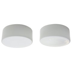 Vintage Round Milk Glass Flush Mount Lights