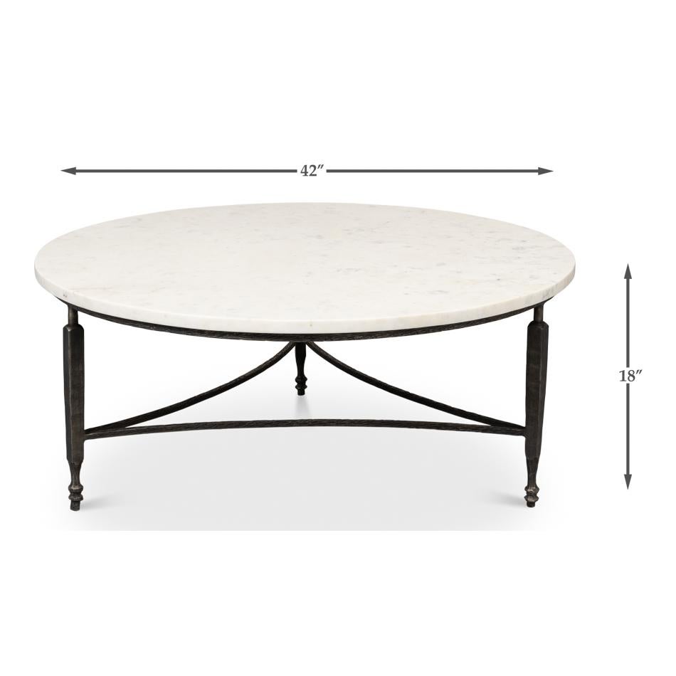 Table basse ronde minimaliste à plateau en marbre en vente 5