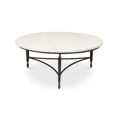 Round Minimalist Marble Top Coffee Table