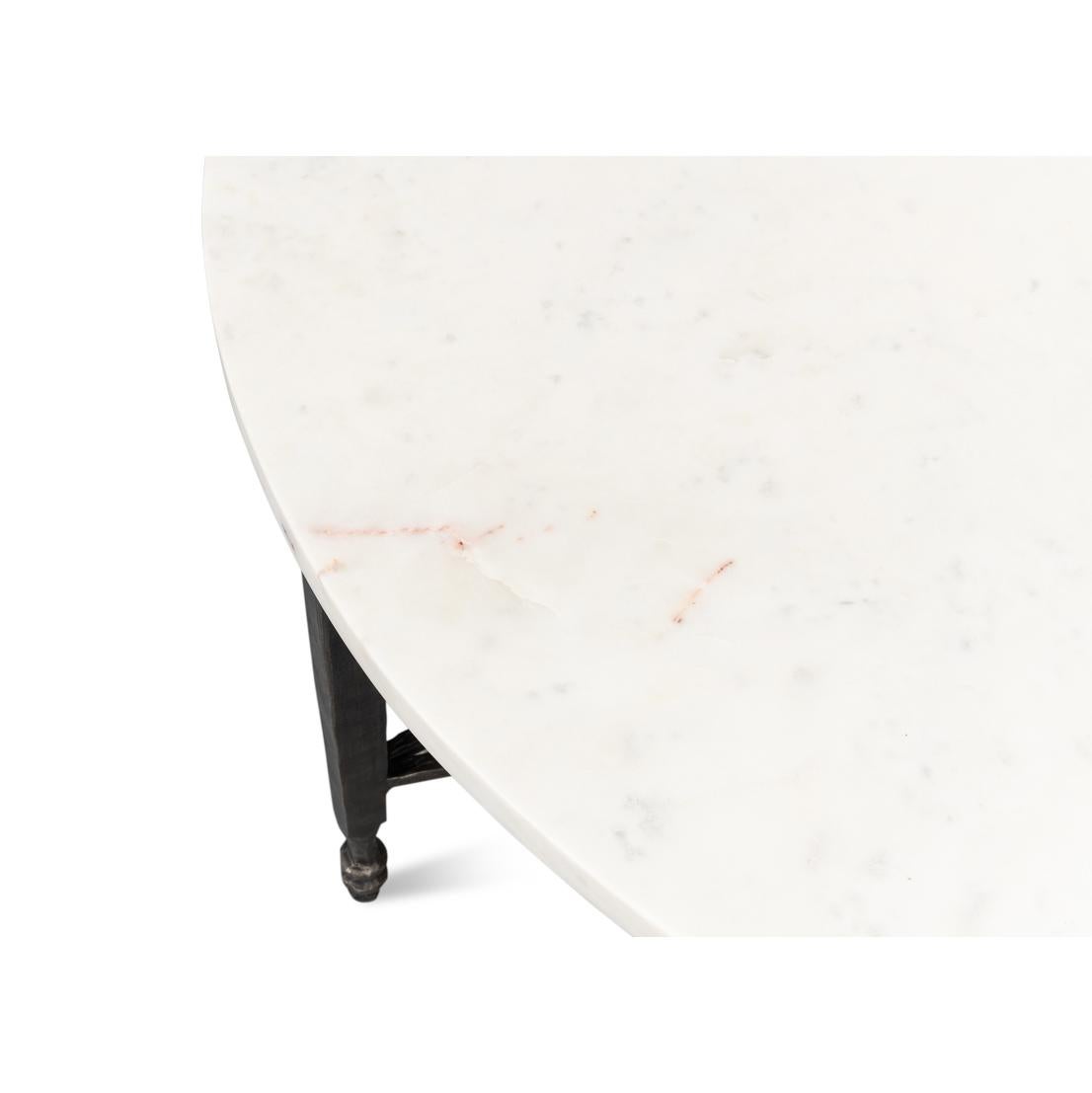 Table basse ronde minimaliste à plateau en marbre Neuf - En vente à Westwood, NJ