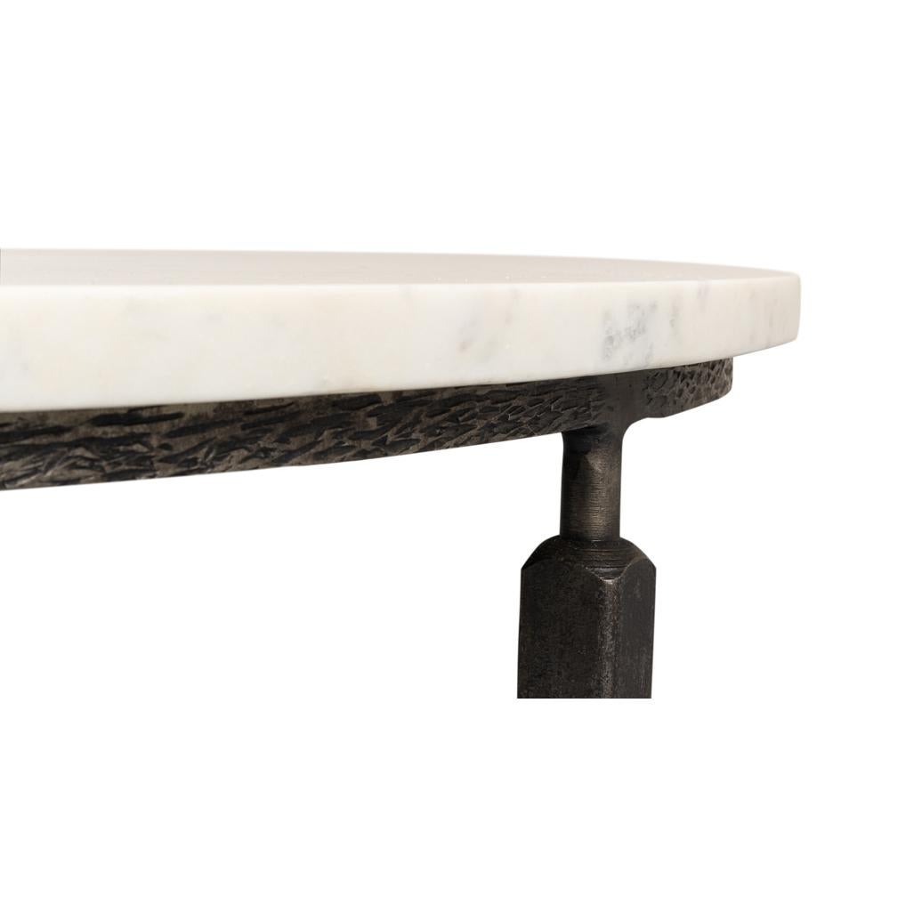 Table basse ronde minimaliste à plateau en marbre en vente 1