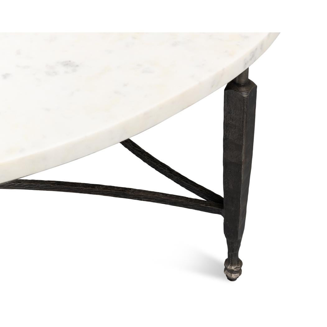 Table basse ronde minimaliste à plateau en marbre en vente 2