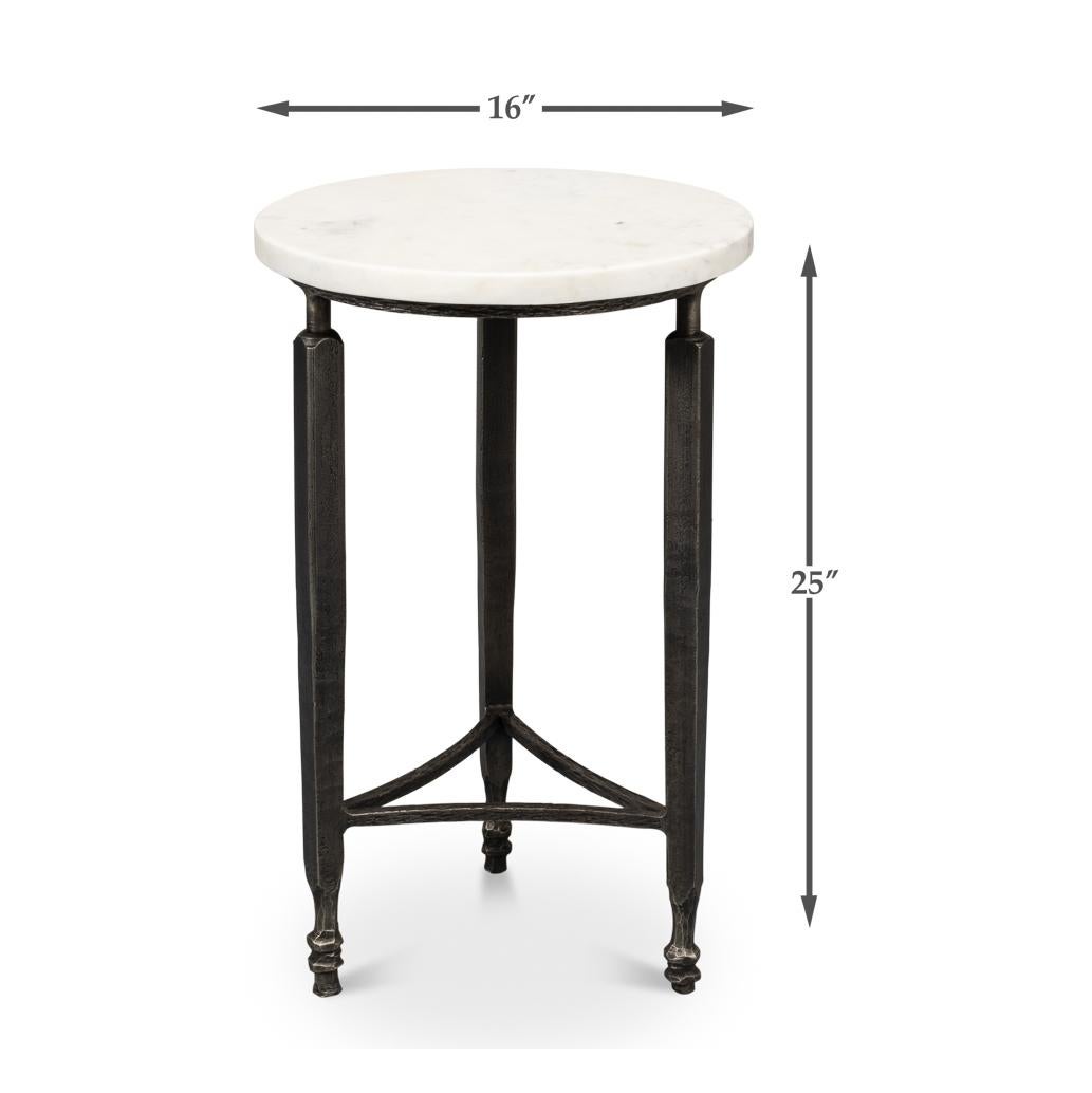 Table d'appoint ronde minimaliste en marbre en vente 3