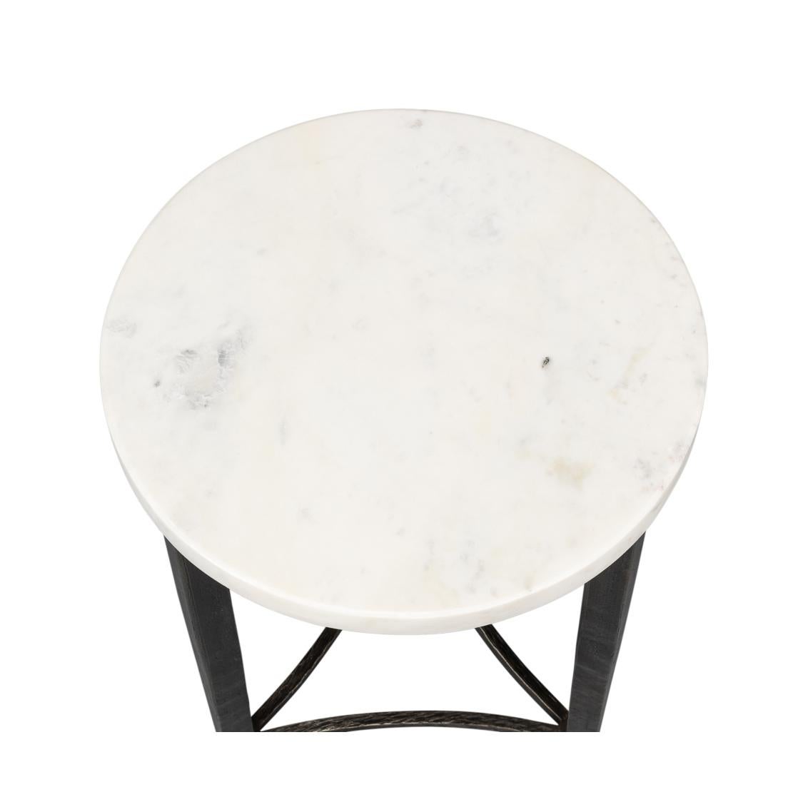 Table d'appoint ronde minimaliste en marbre Neuf - En vente à Westwood, NJ