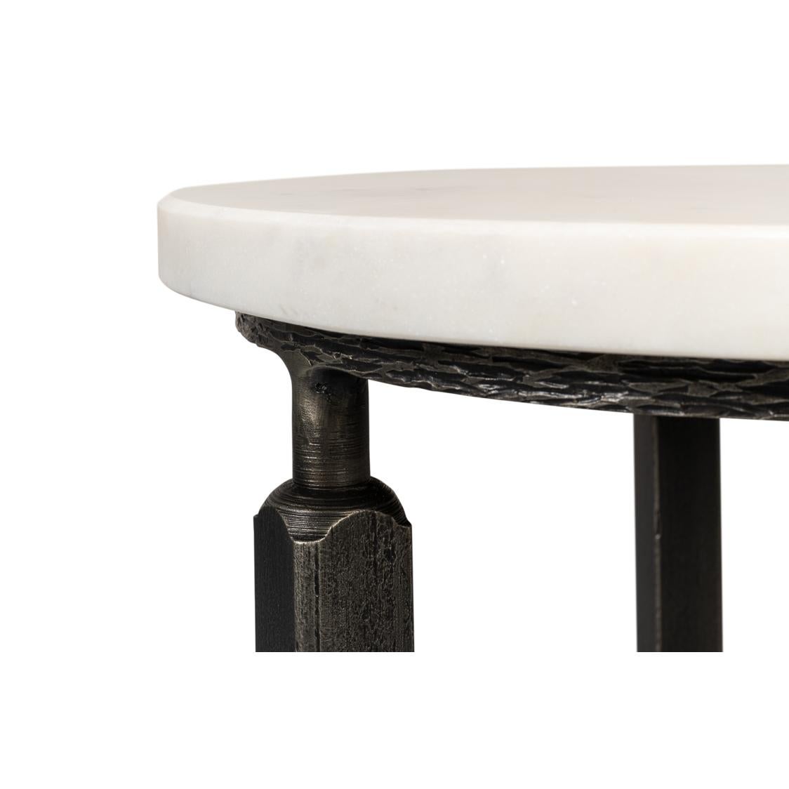 XXIe siècle et contemporain Table d'appoint ronde minimaliste en marbre en vente