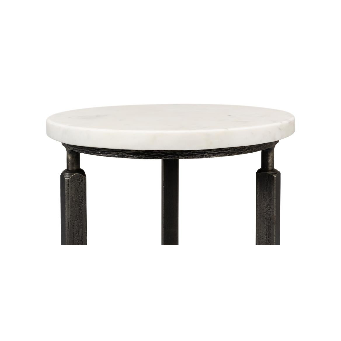 Table d'appoint ronde minimaliste en marbre en vente 1