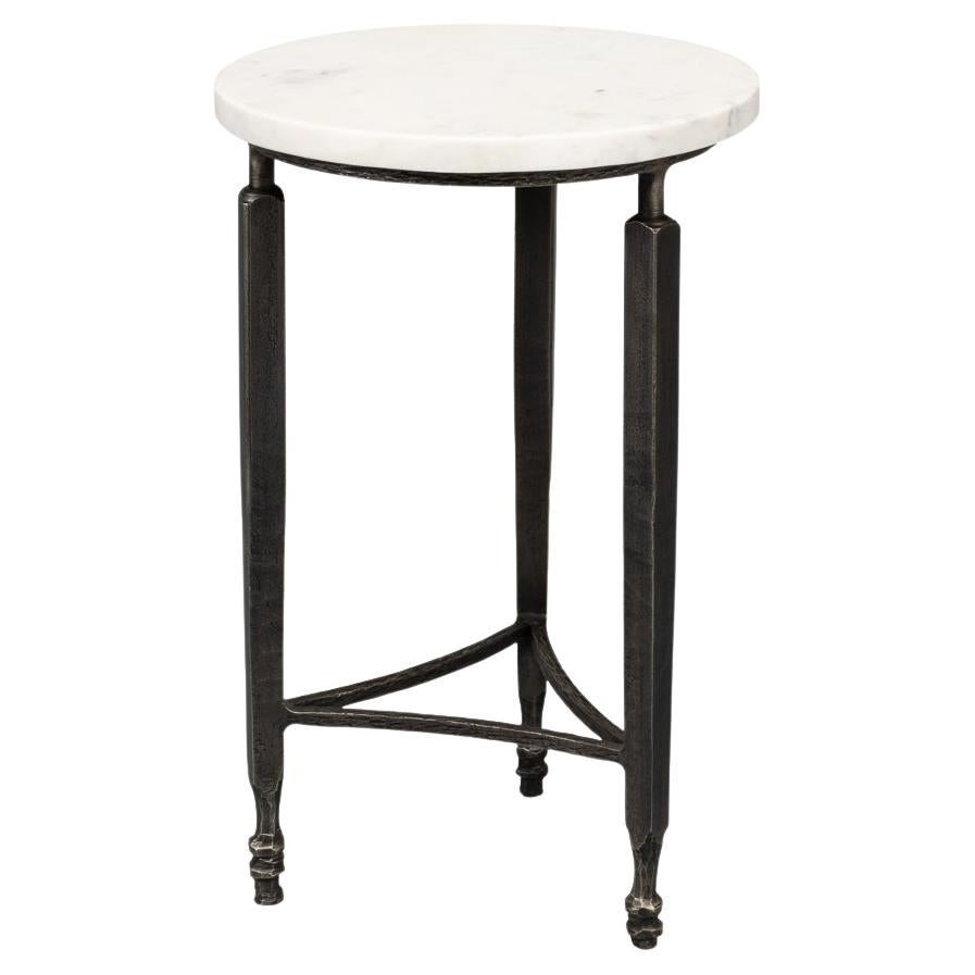Table d'appoint ronde minimaliste en marbre en vente