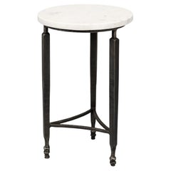 Table d'appoint ronde minimaliste en marbre