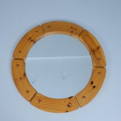 Espejo redondo de Christian Langeström para Fröseke, Pino, Suecia Años 70