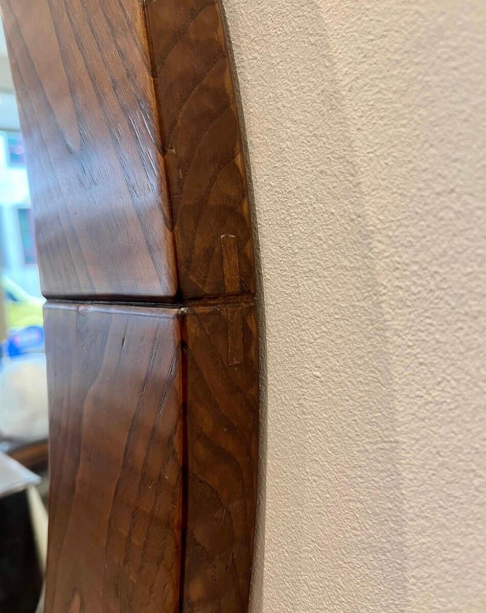 Legno Specchio rotondo di Giuseppe Rivadossi, anni '70, Italia - Wood in vendita