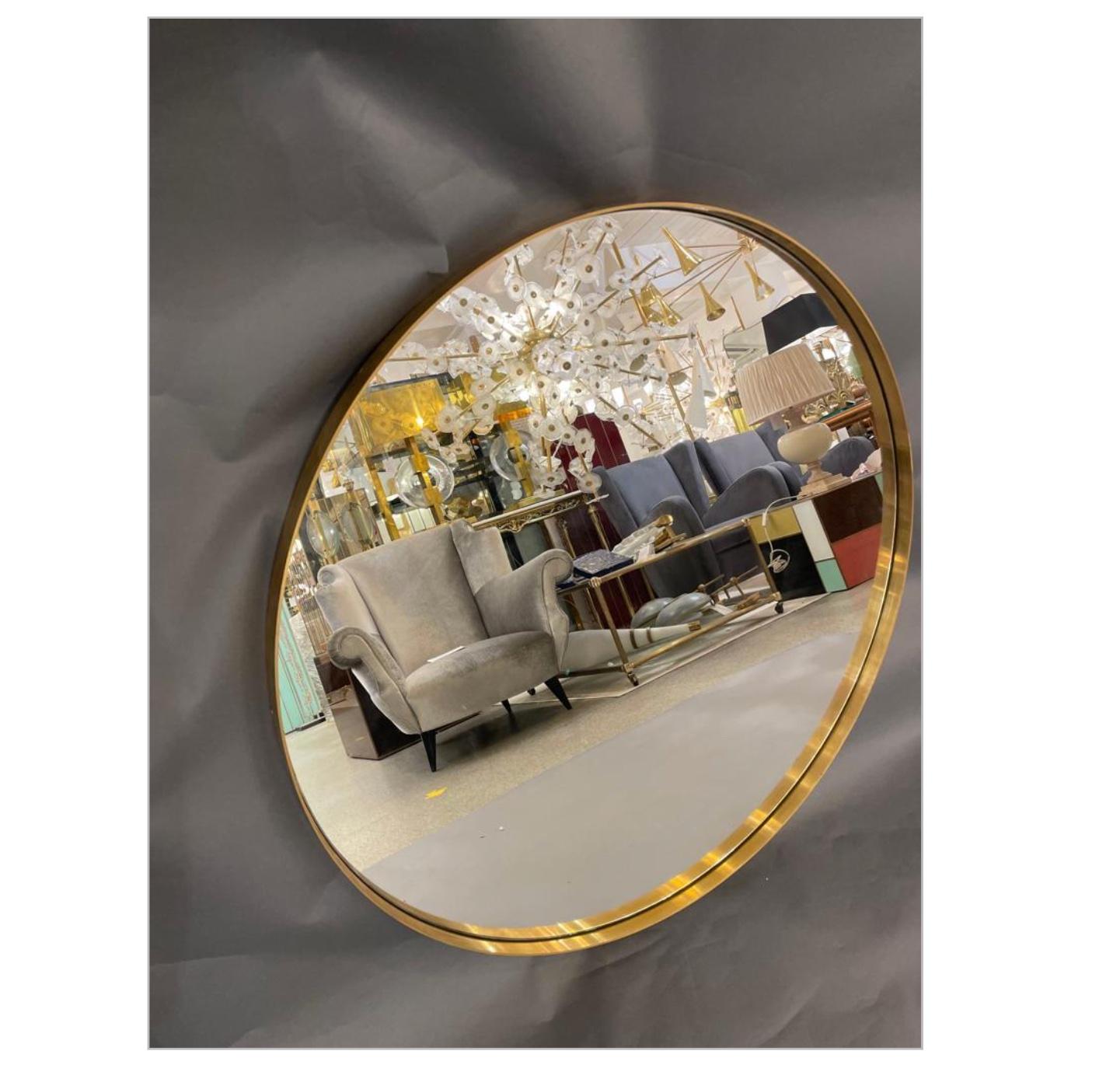 Italian Round Mirror, circa 1980