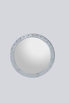 Round Mirror Created by Cristal Art, Italian Design 1960s