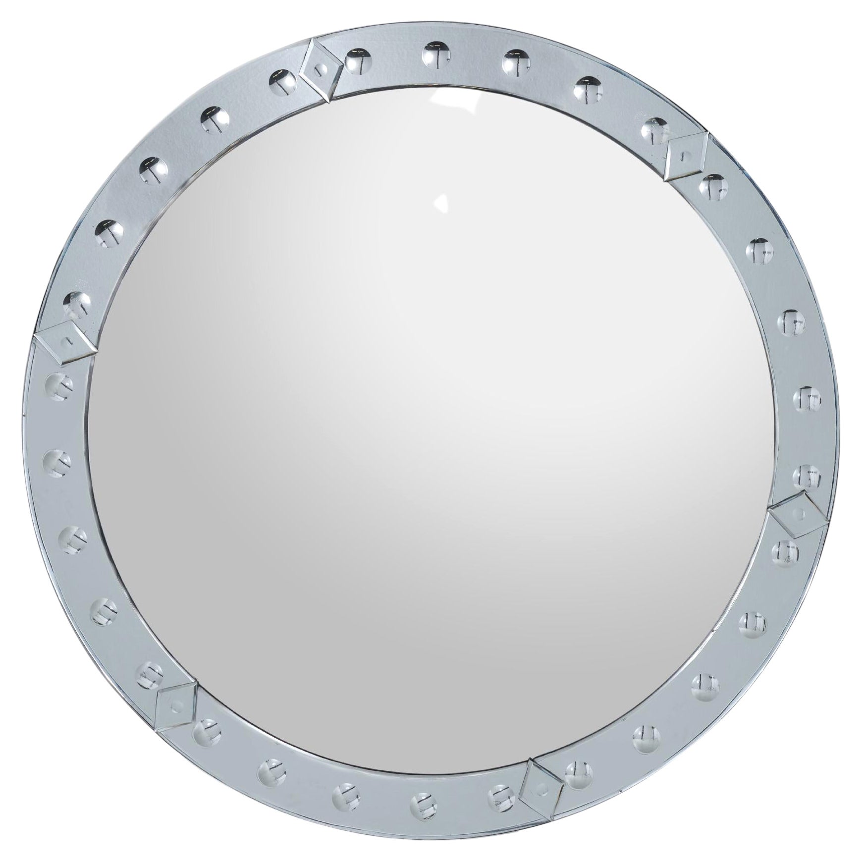 Miroir rond créé par Cristal Art - Design italien des années 1960 en vente