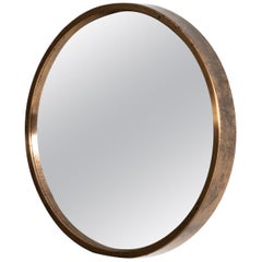 Round Mirror in Brass Model 131 Produced by Glasmäster in Markaryd, Sweden