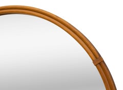 Round Mirror in Faux Rattan