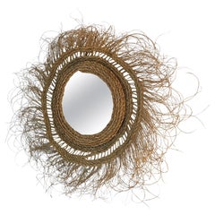 Espejo redondo de fibra vegetal