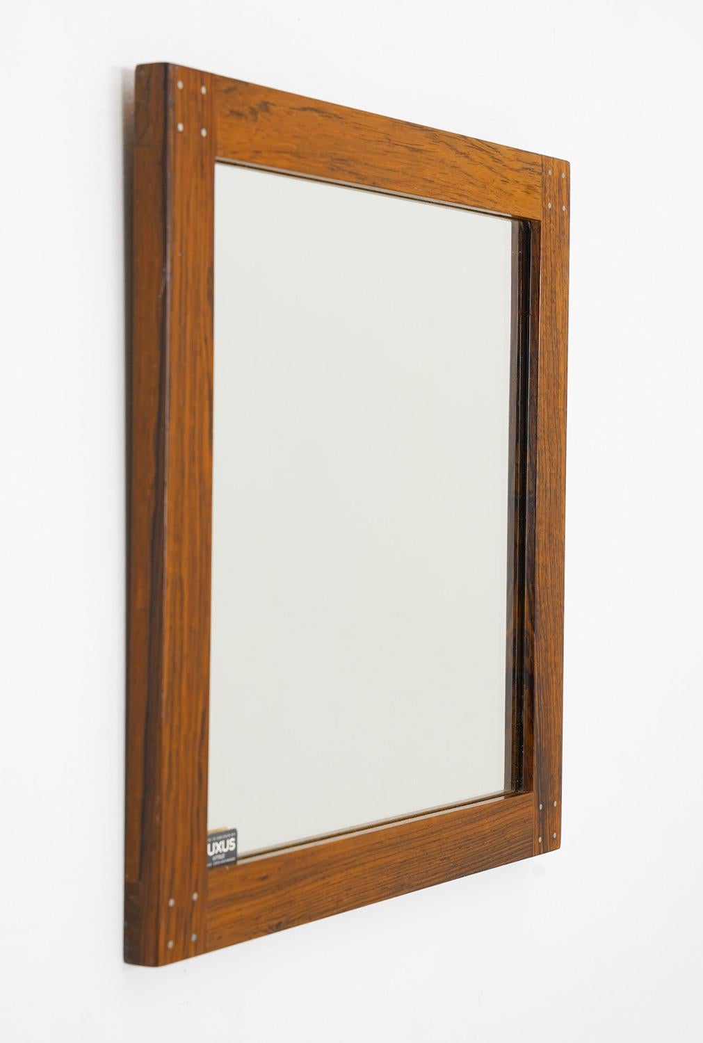 Swedish Mirror in Rosewood by Uno & Östen Kristiansson for Luxus