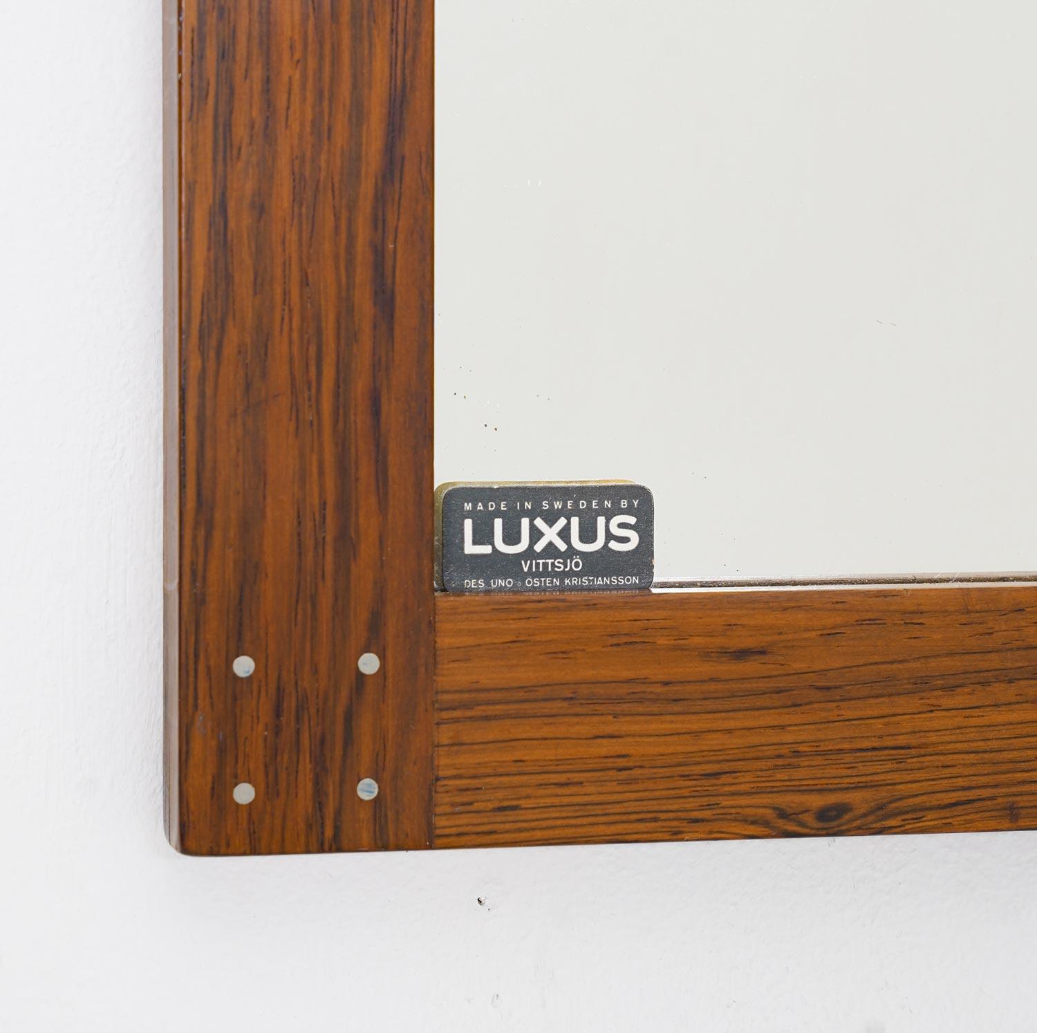 20th Century Mirror in Rosewood by Uno & Östen Kristiansson for Luxus
