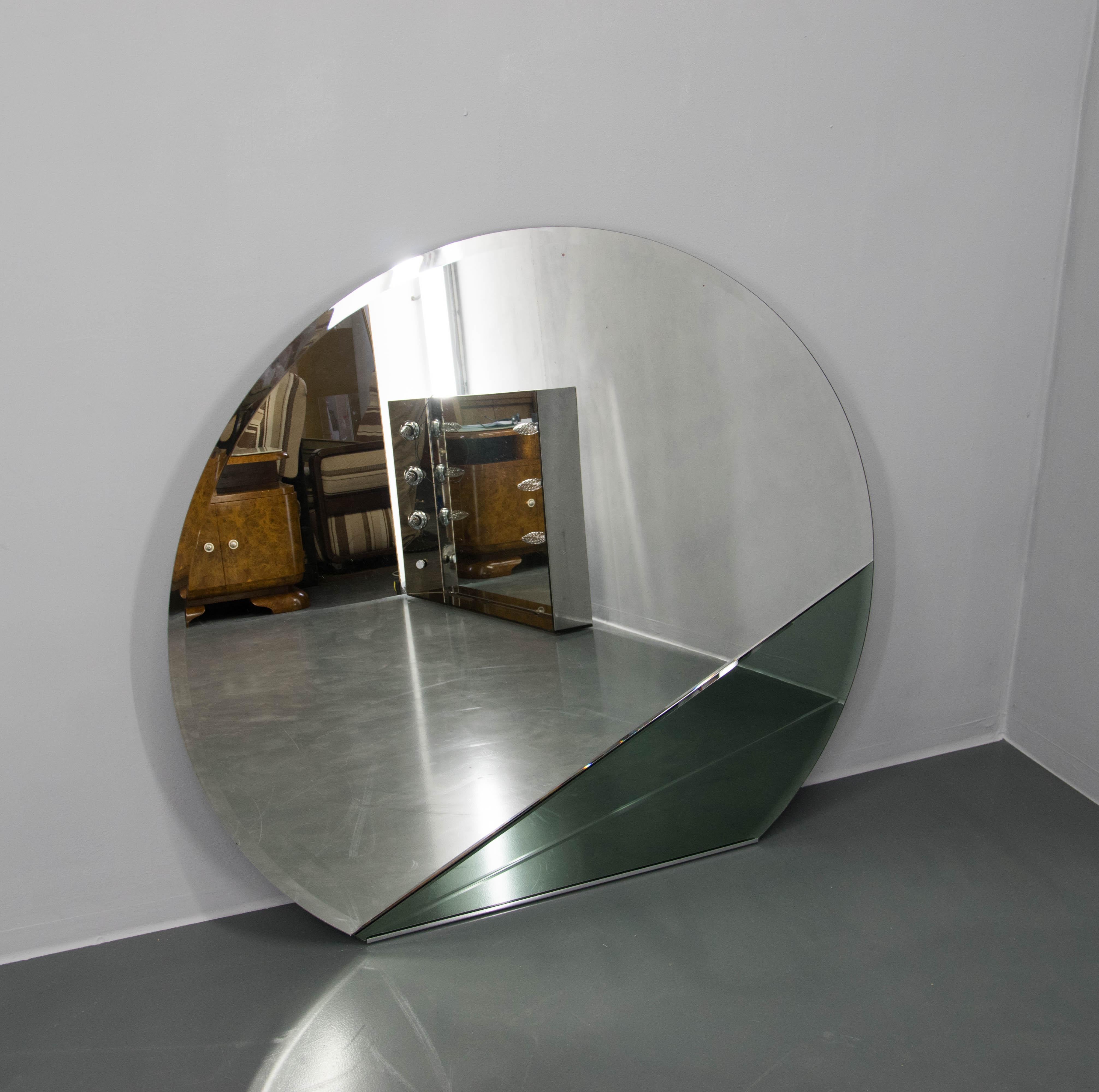 Verre Miroir rond, Italie, années 1970 en vente