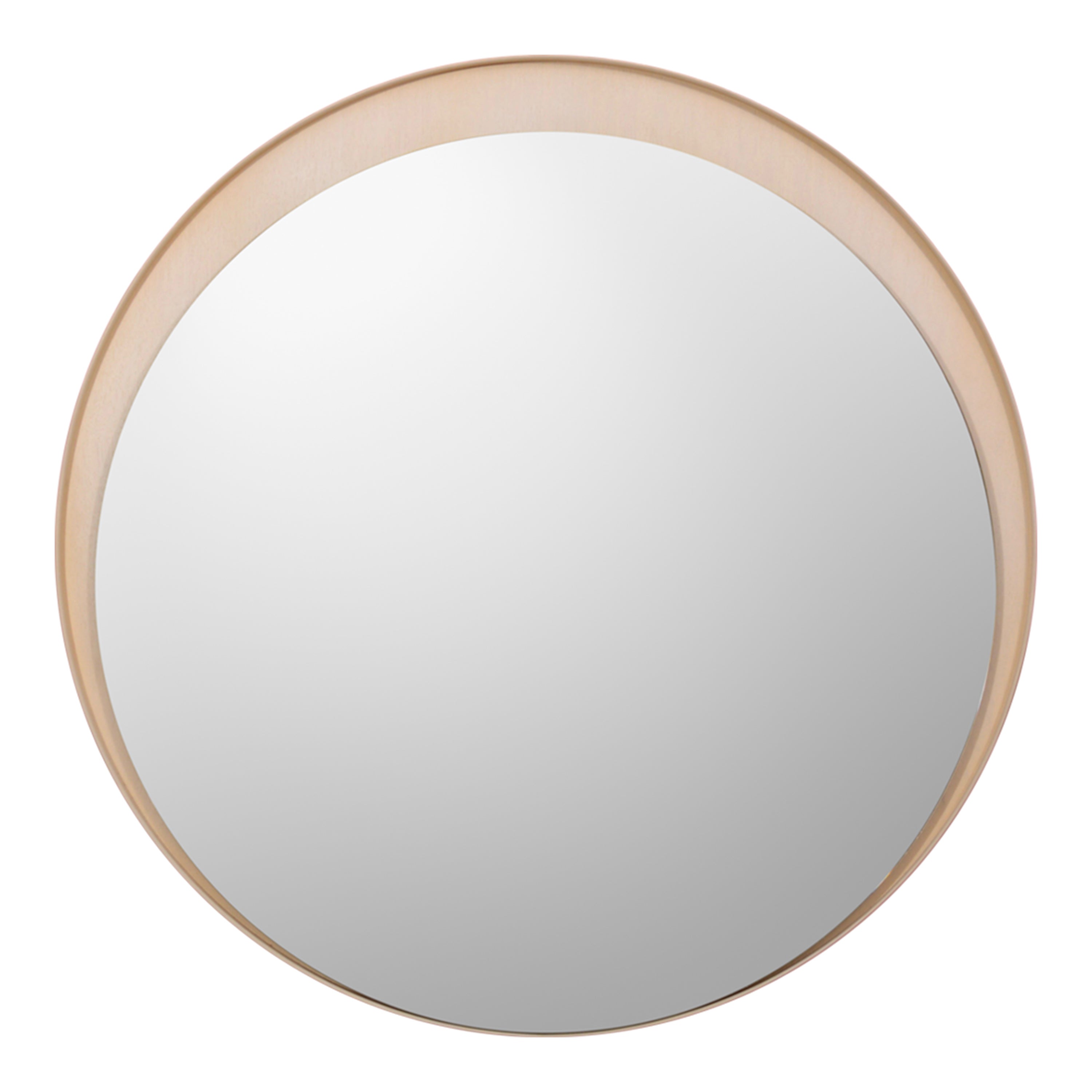Contemporary Bleached White Oak Round Mirror - Round Mirror LUNA